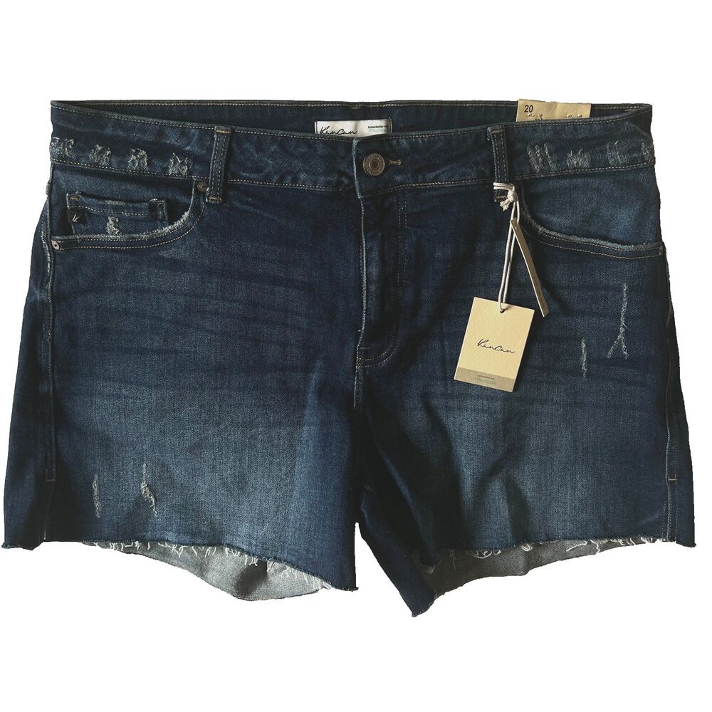 RanCan jean shorts sz 20 XXL cut off fraying distressing NWT